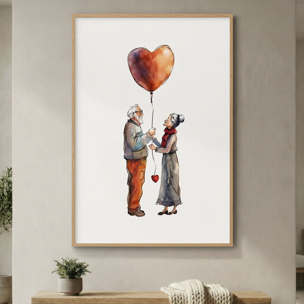 Eternal Love Heart Balloon Canvas