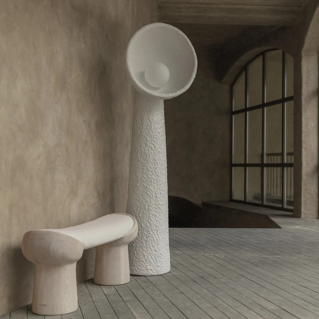 Sculptural White Floor Lamp