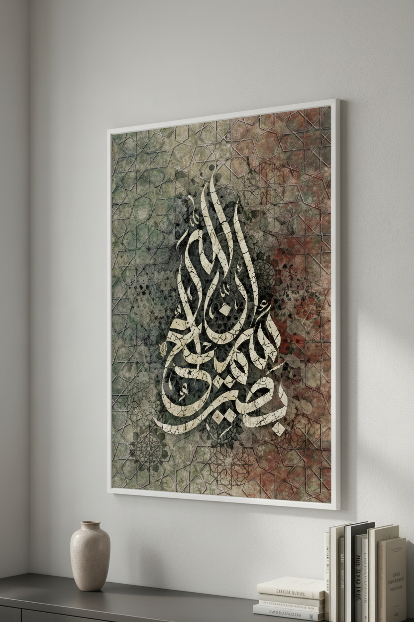 Bismillah Calligraphy Geometric Canvas Art