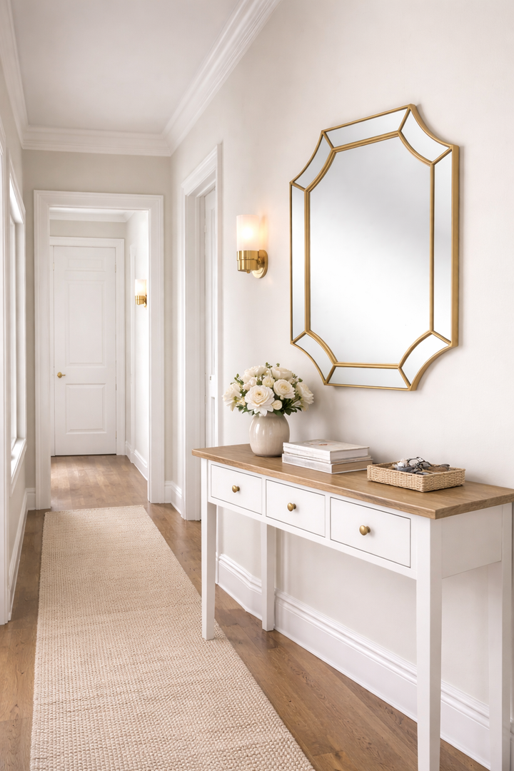 Geometric Gold Frame Wall Mirror