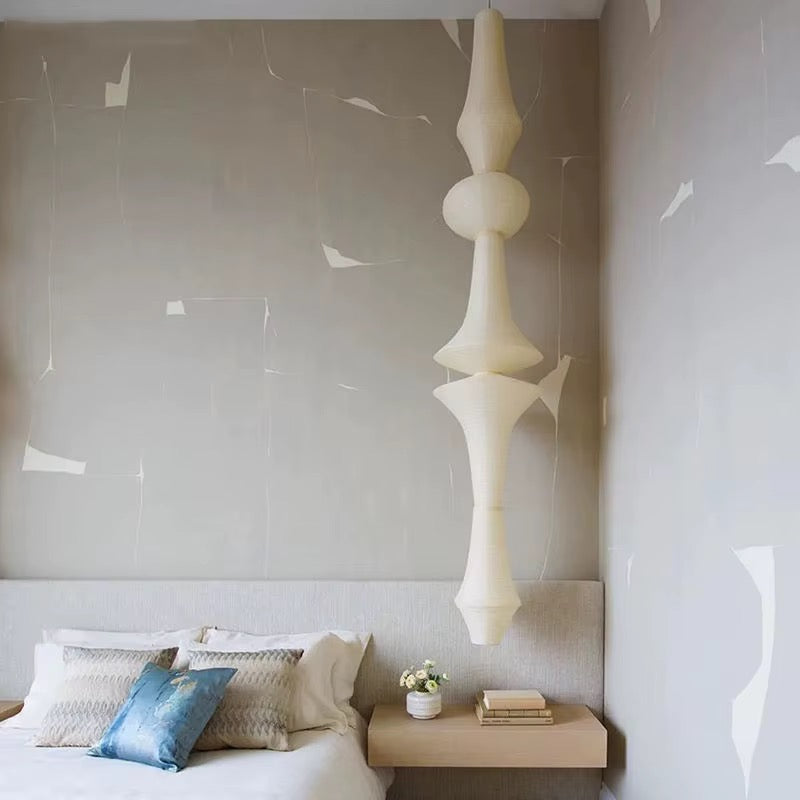 Sculptural Warm White Paper Pendant Light