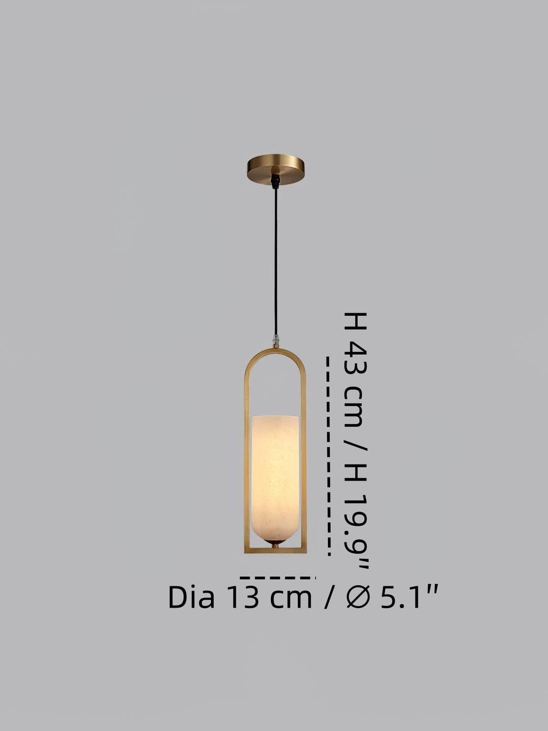 Minimal Arch Natural Spanish Alabaster Pendant Light