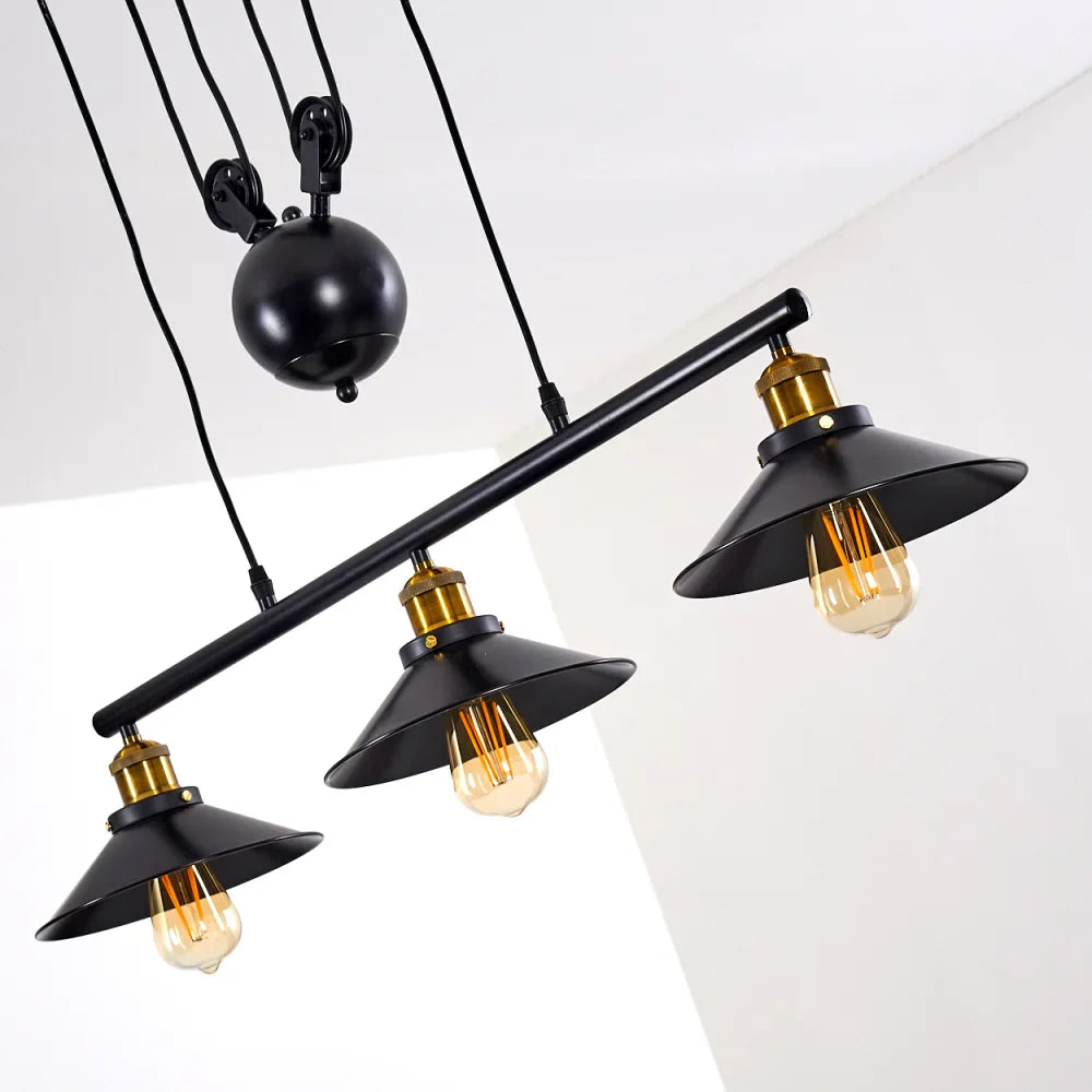 Industrial Pulley Pendant Light