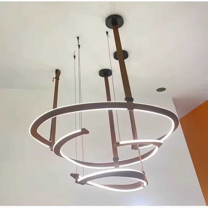 Modern LED Spiral Ring Chandelier
