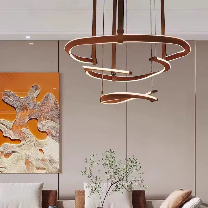 Modern LED Spiral Ring Chandelier