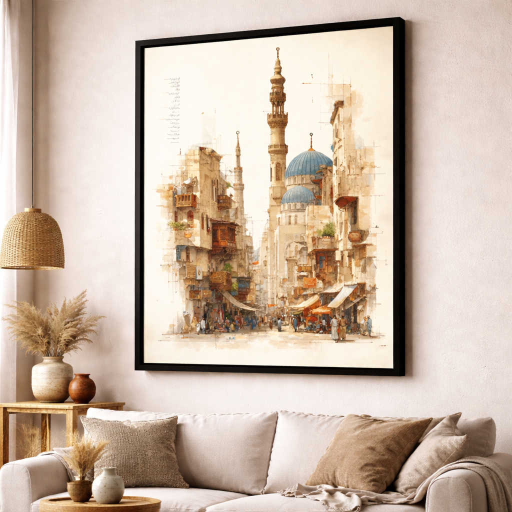 Historic Islamic Street Canvas