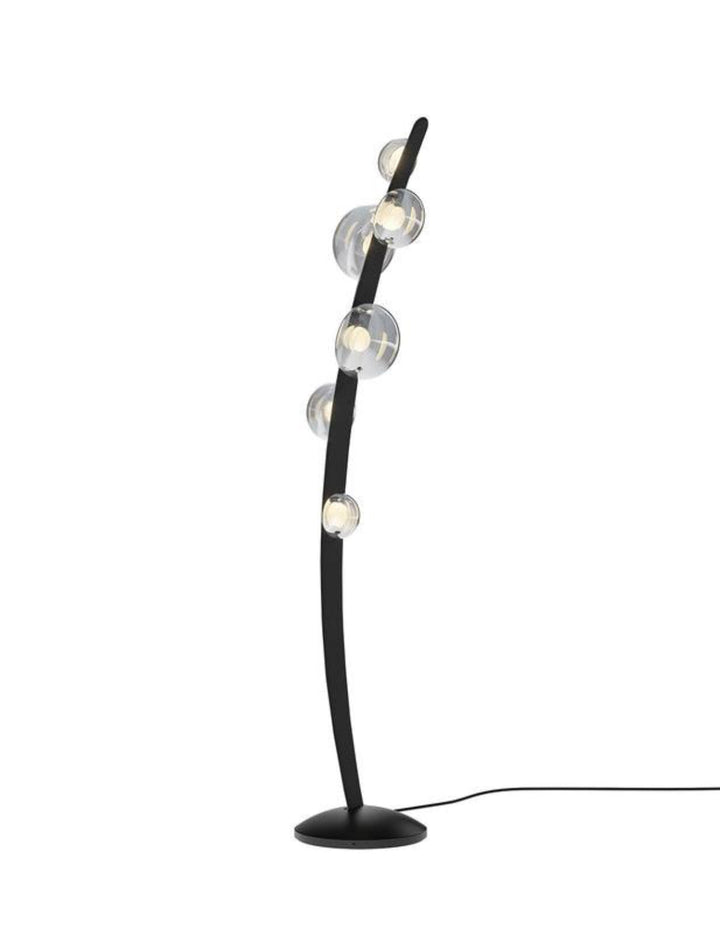 Modern Sculptural Floor Lamp with Glass Globe Shades