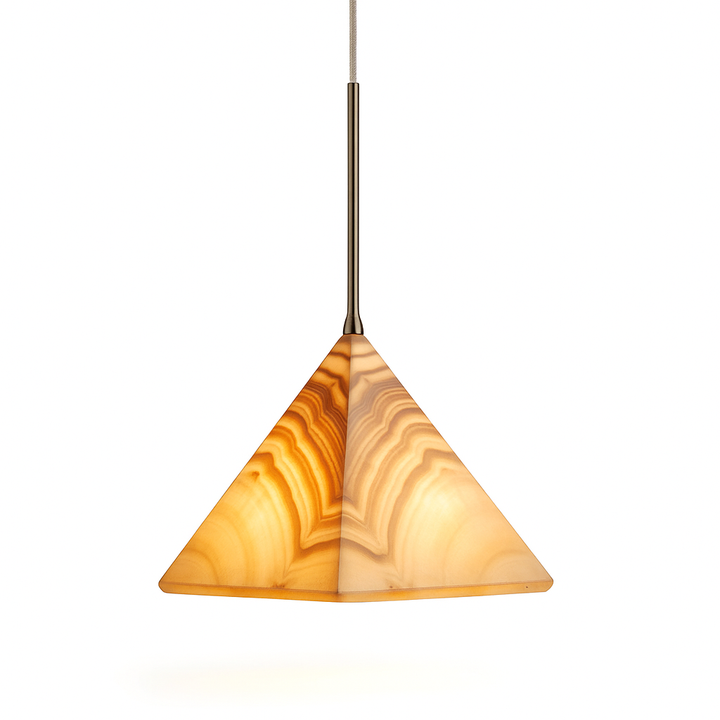 Warm Pyramid AlabasterPendant Light