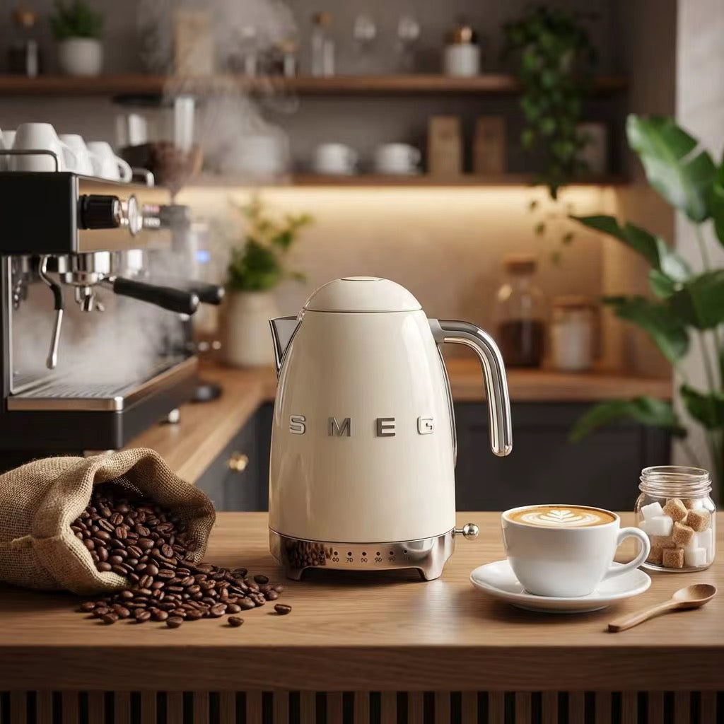 Retro Electric Kettle with Stainless Steel Accents