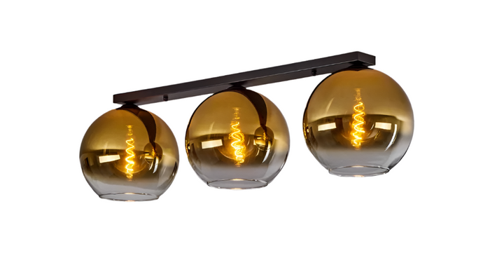 Modern Glass Globe Ceiling Light with Golden Finish