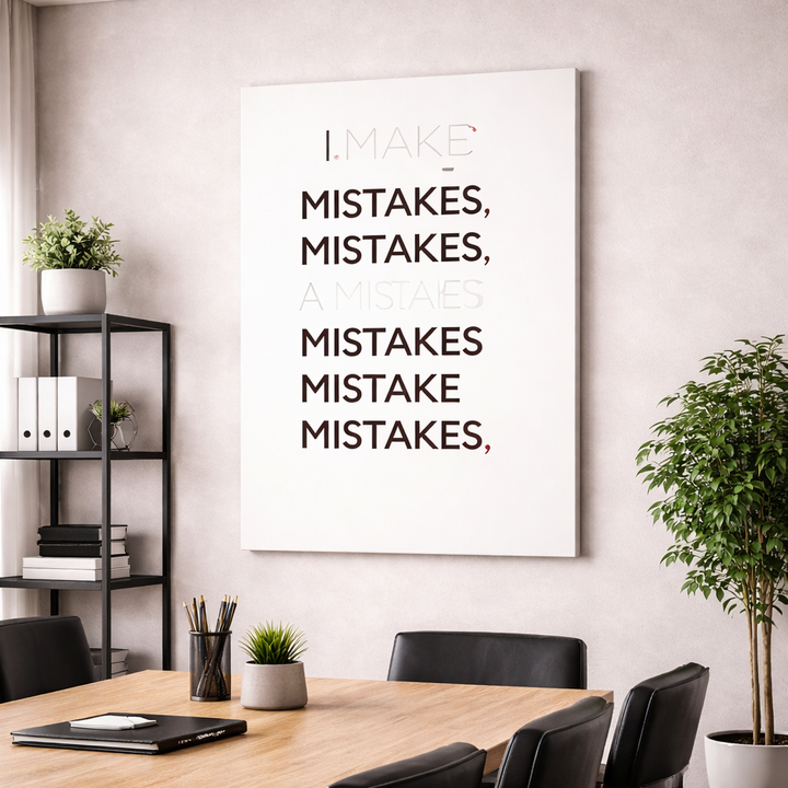 Mistakes Quote Typography Canvas