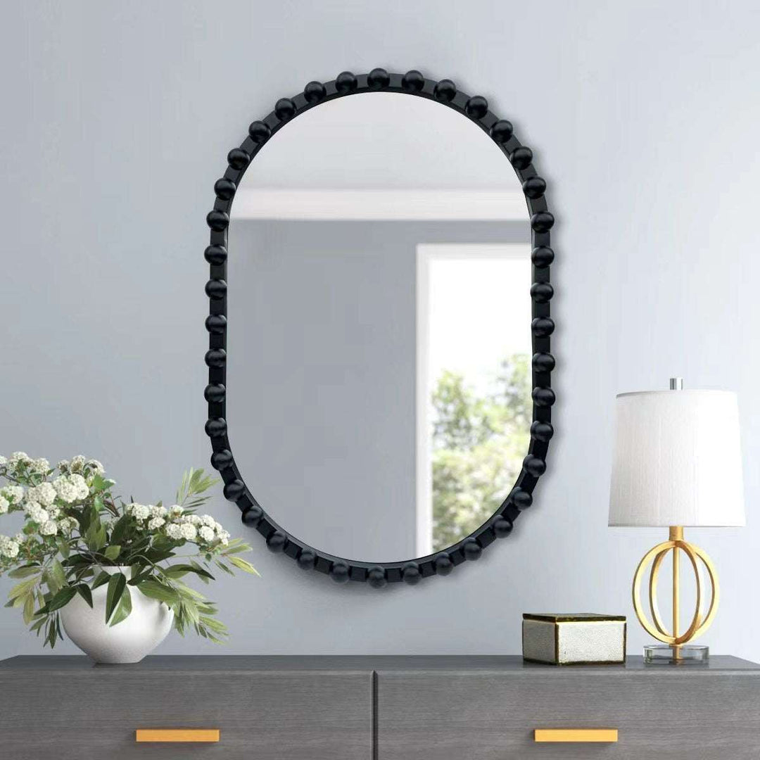 Pearl - Beaded Oval Wall Mirror