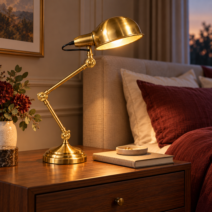 Adjustable Brass Task Table Lamp