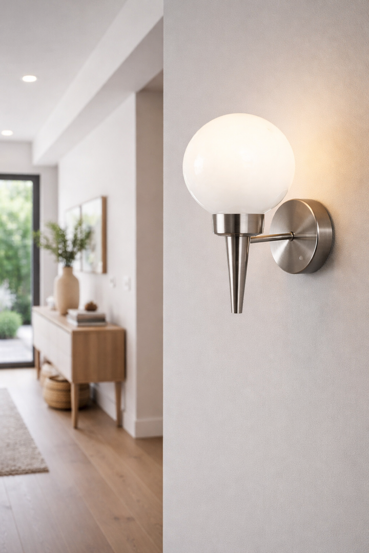 Frosted Globe Wall Sconce