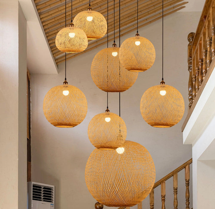 Woven Bamboo Pendant Light