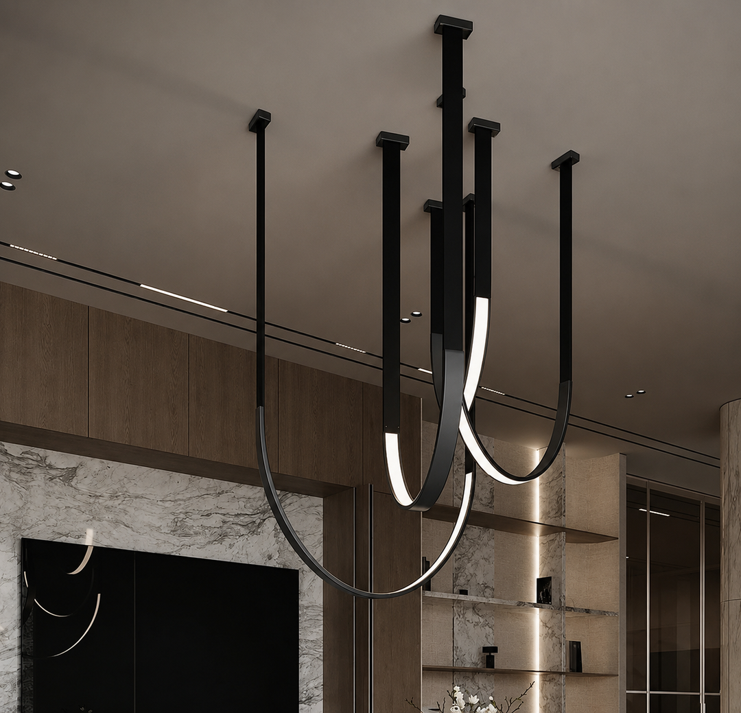 Modern Loop LED Multi-Ring Pendant Light