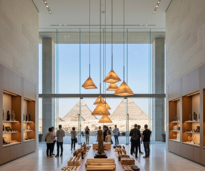 Warm Pyramid AlabasterPendant Light