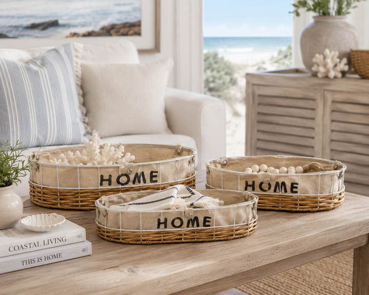 HOME Woven Storage Tray Set of 3