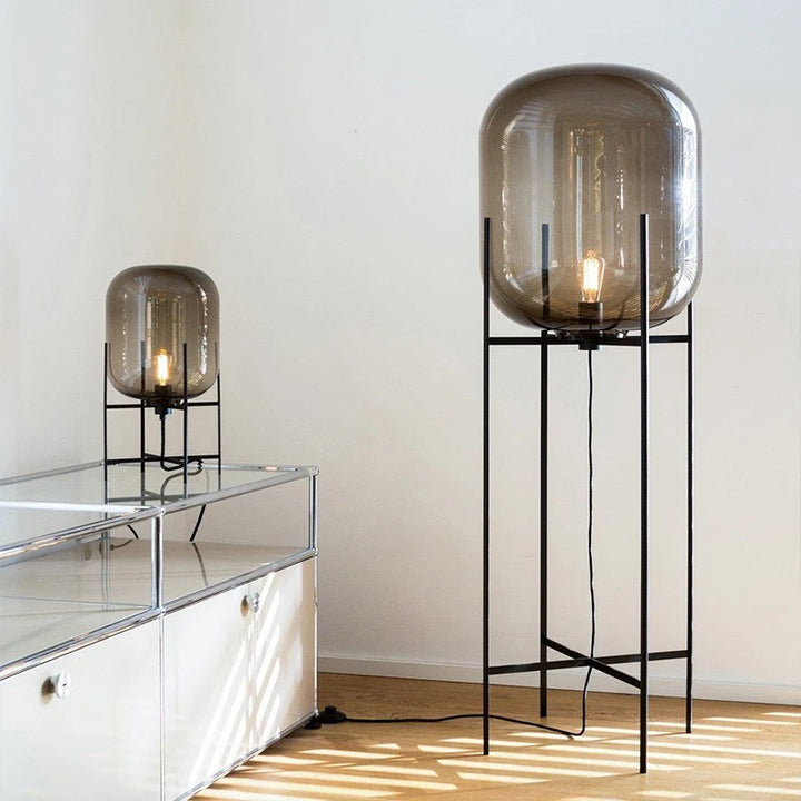 Smoked Glass Floor Lamp