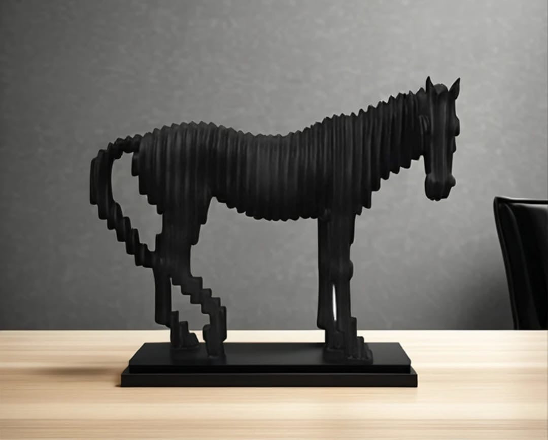 Modern Layered Horse Sculpture