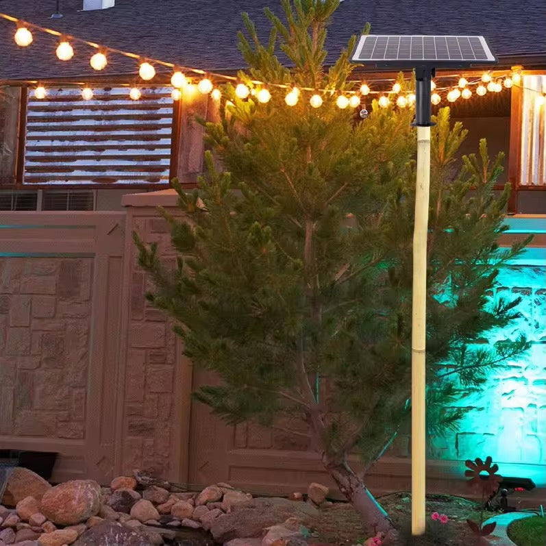Vintage Outdoor String Lights with Solar panel (Bulbs included)