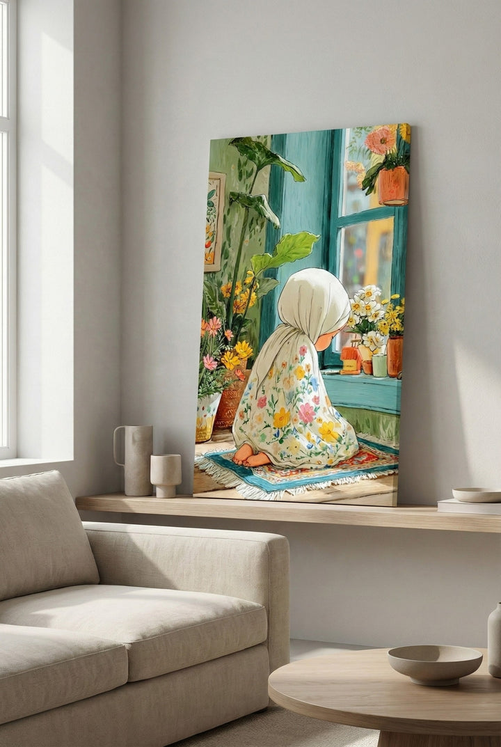 Peaceful Prayer Girl Canvas Art