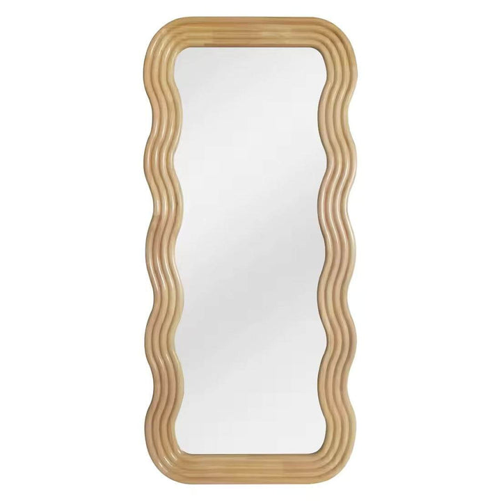 Ripple Wavy Rattan Full-Length Mirror
