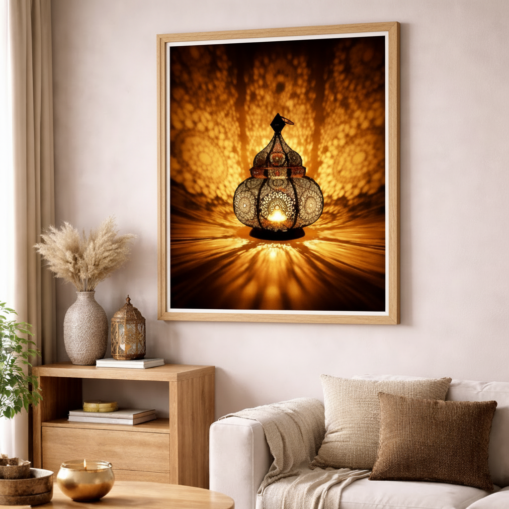 Moroccan Lantern Light Canvas