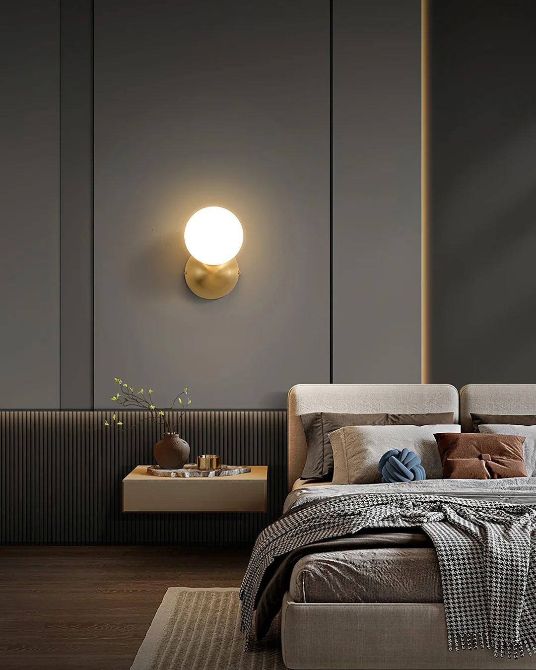 Gold Globe Wall Sconce