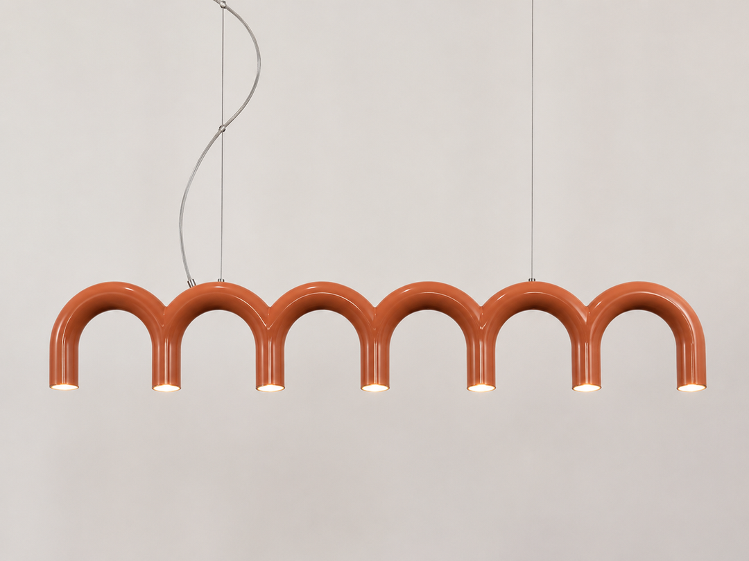 Modern Brick color Arc Pendant Light