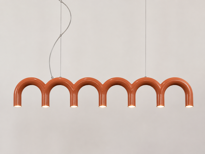 Modern Brick color Arc Pendant Light