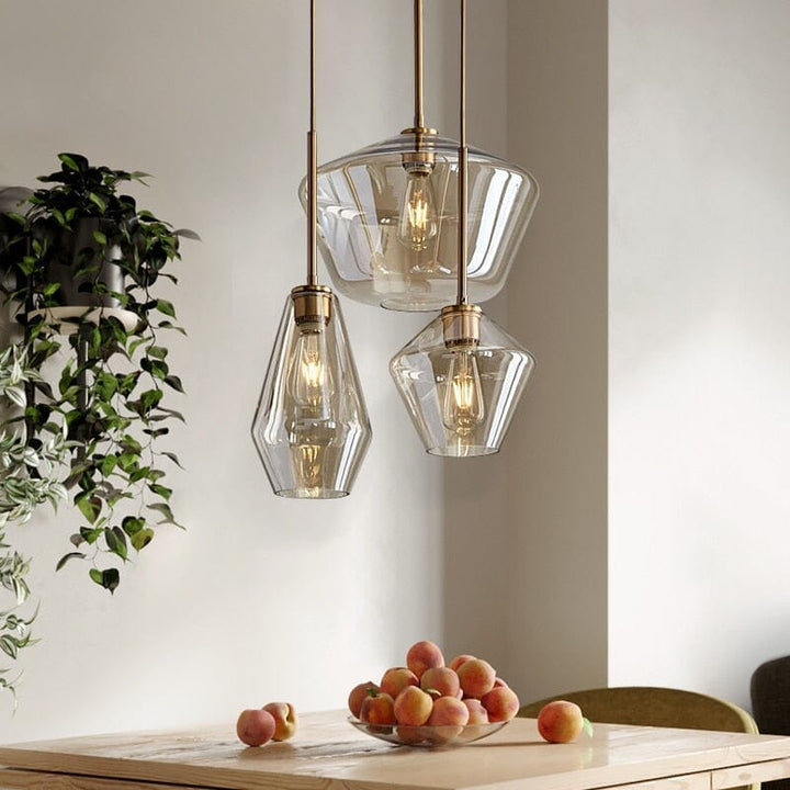 Modern Glass Pendant Light Cluster