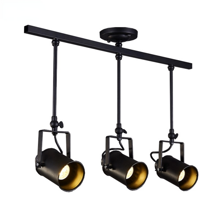 Industrial Track Lighting with Adjustable Spotlights