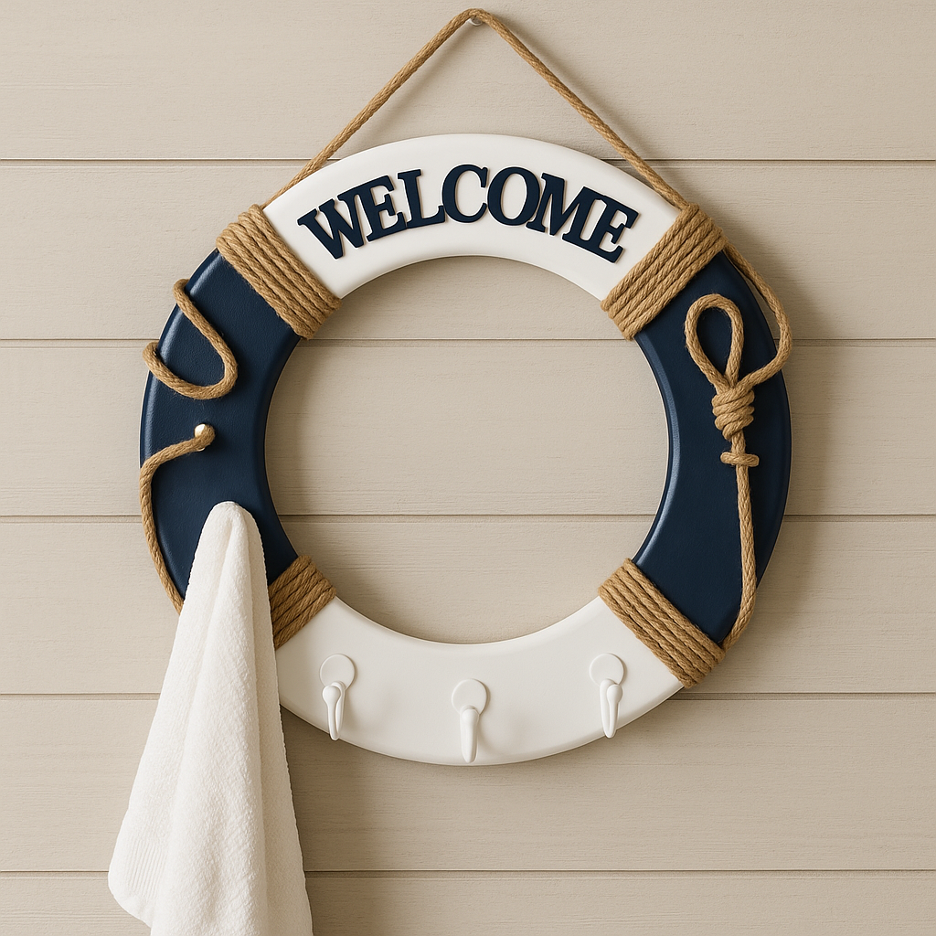 Nautical Welcome Lifebuoy Wall Decor