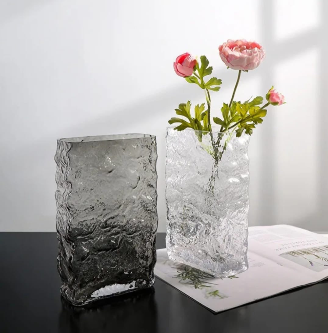 Textured Clear Glass Tumbler