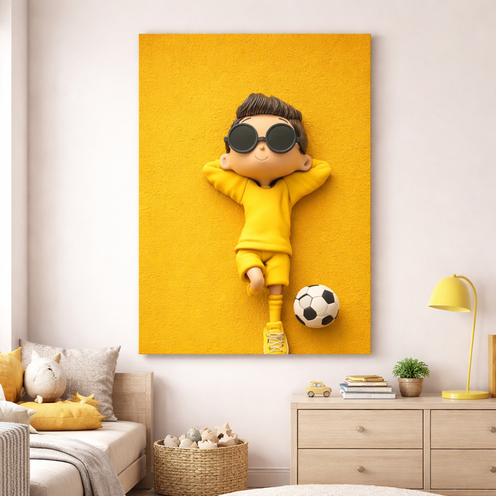 Cool Soccer Boy Kids Canvas