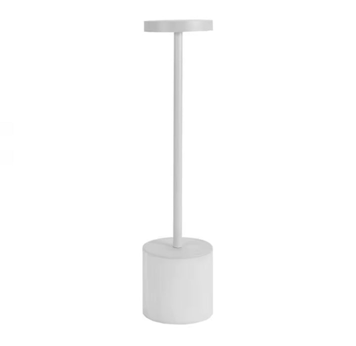 Minimalist rechargeable White Table Lamp with Sleek Cylindrical Design