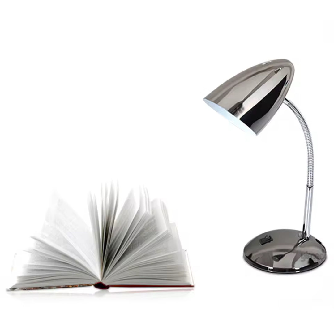 Modern Chrome Metal Table Lamp  Adjustable Neck