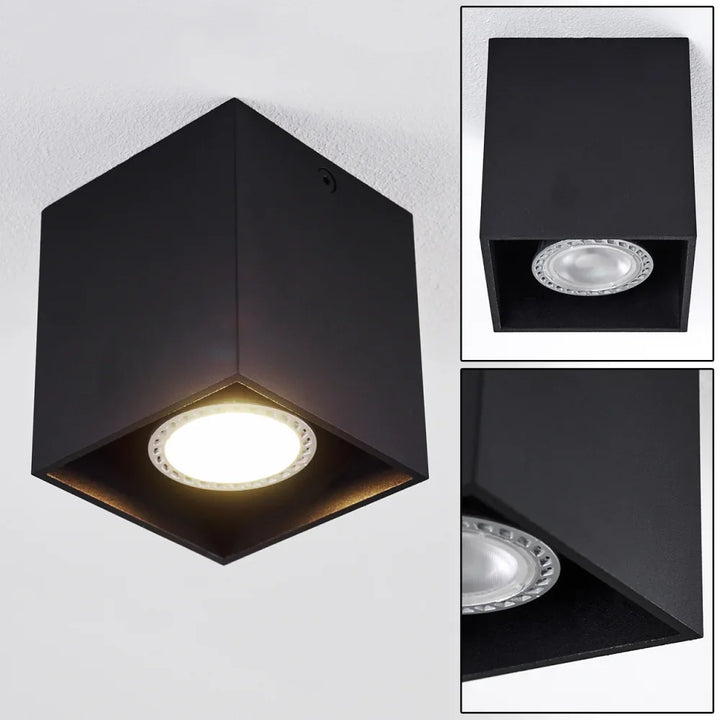 Modern Single Black Rectangular Ceiling Spotlight