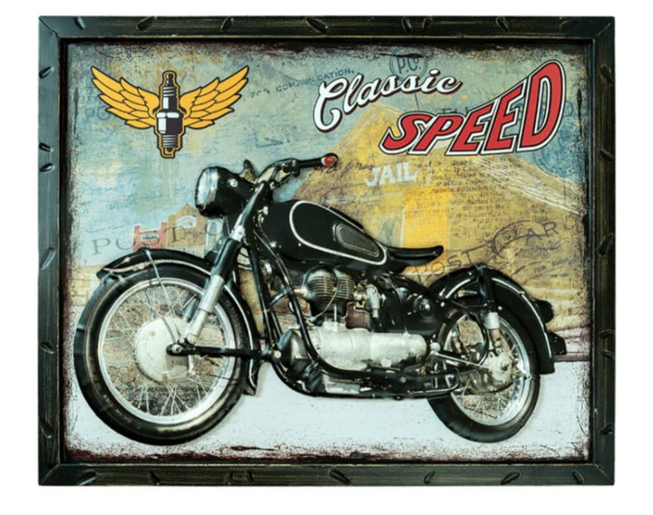 Classic Speed Vintage Motorcycle Wall Art