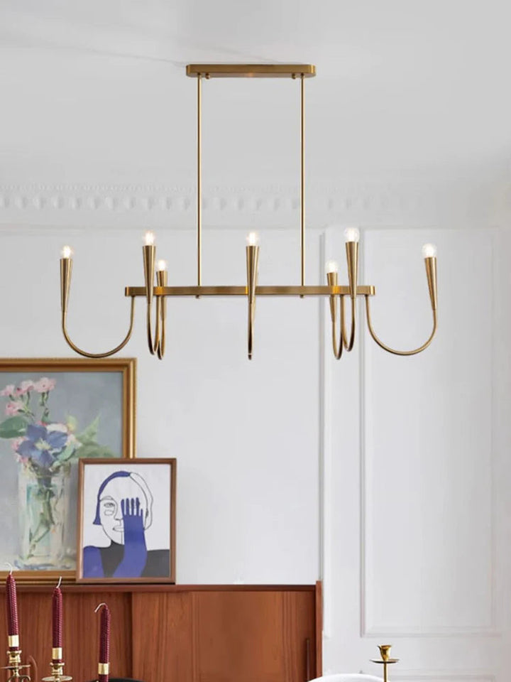 Modern Gold or Black Chandelier with Elegant Curved Design