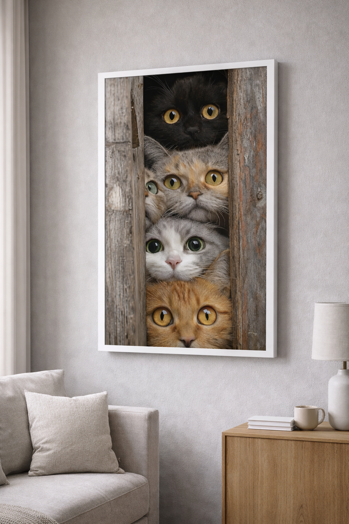 Curious Cats Portrait Canvas