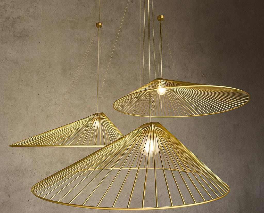 Modern Black Or brass Wireframe Pendant Light