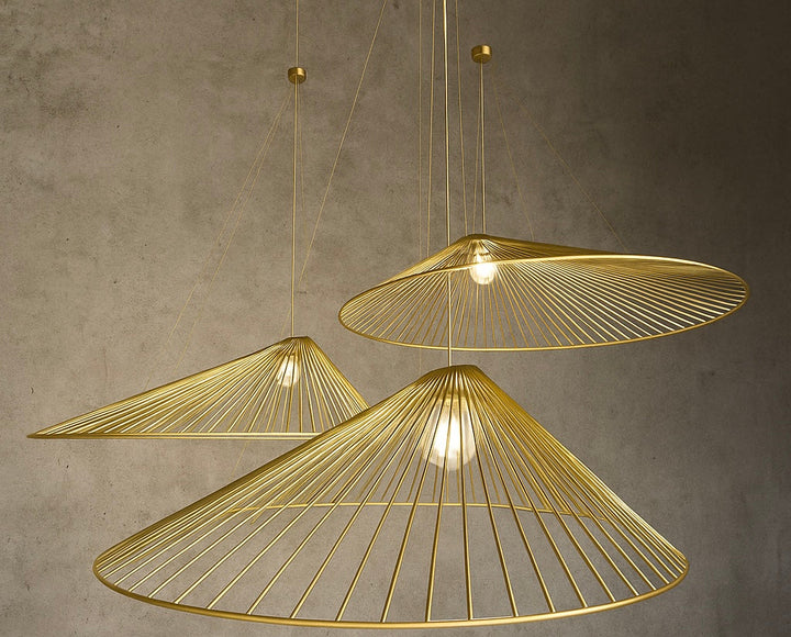 Modern Black Or brass Wireframe Pendant Light
