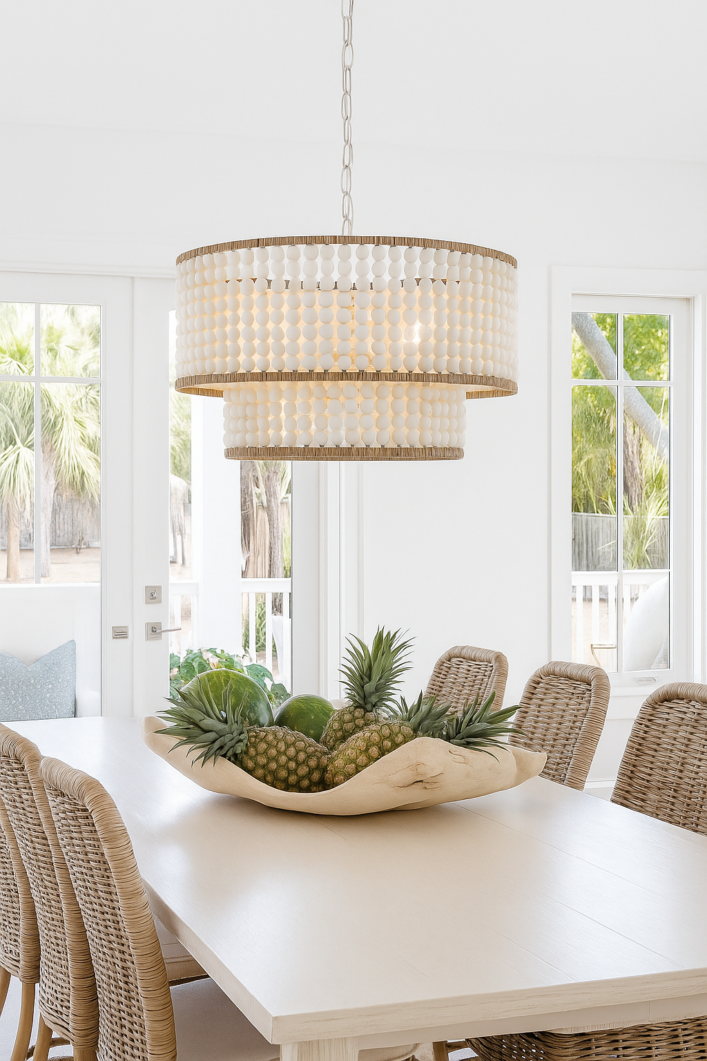 Coastal BEADS Drum Chandelier