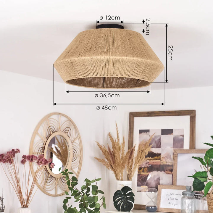 Natural Fiber Woven Ceiling Light