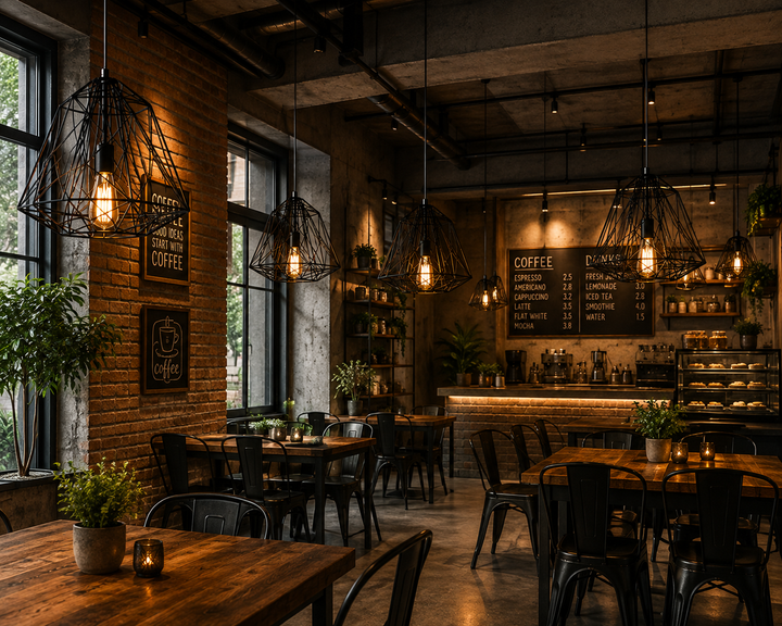 Industrial Pendant Light with Geometric Wireframe Design