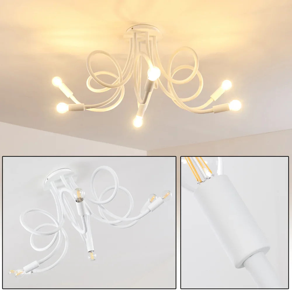 Modern White Spiral Ceiling Light