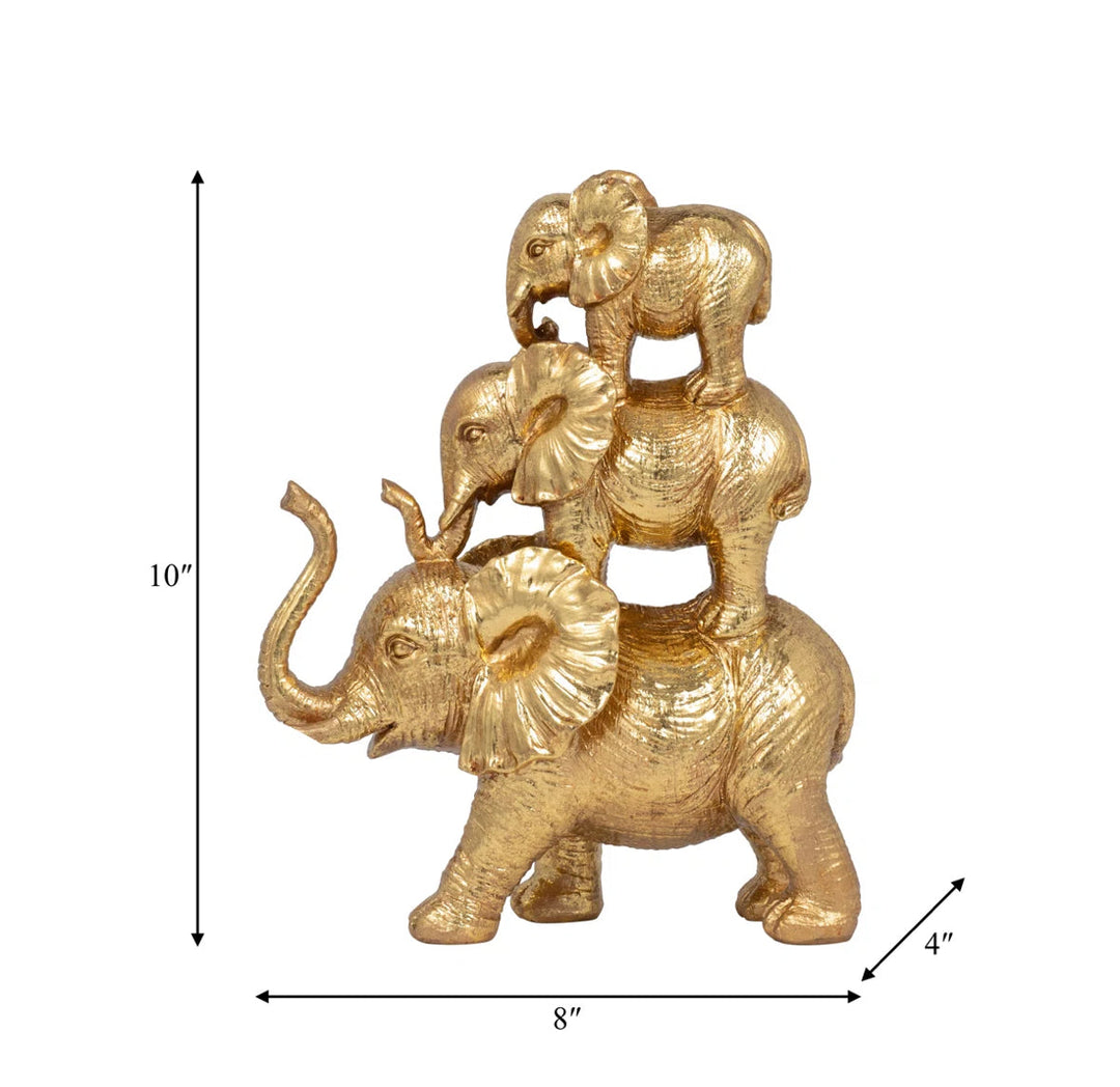Stacked Elephant Decorative Figurine
