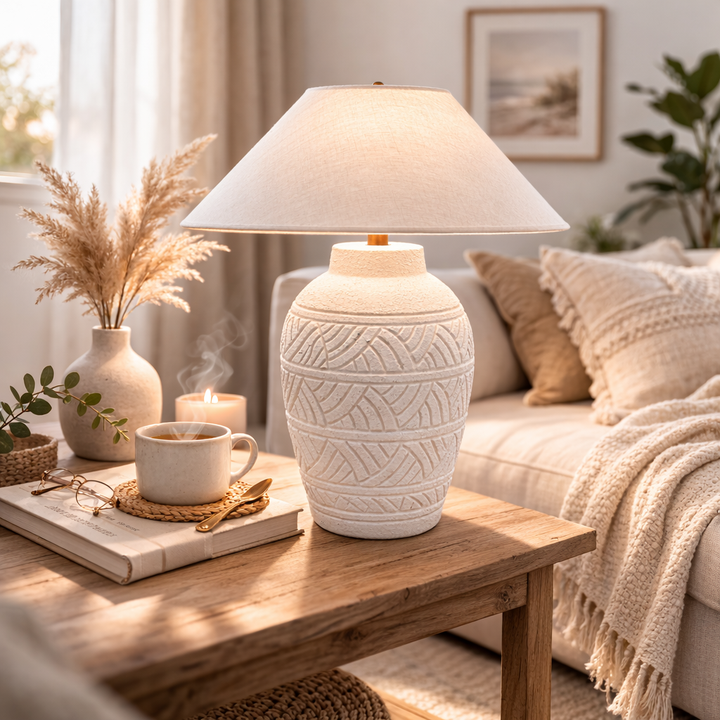 Coastal Textured Ceramic Table Lamp